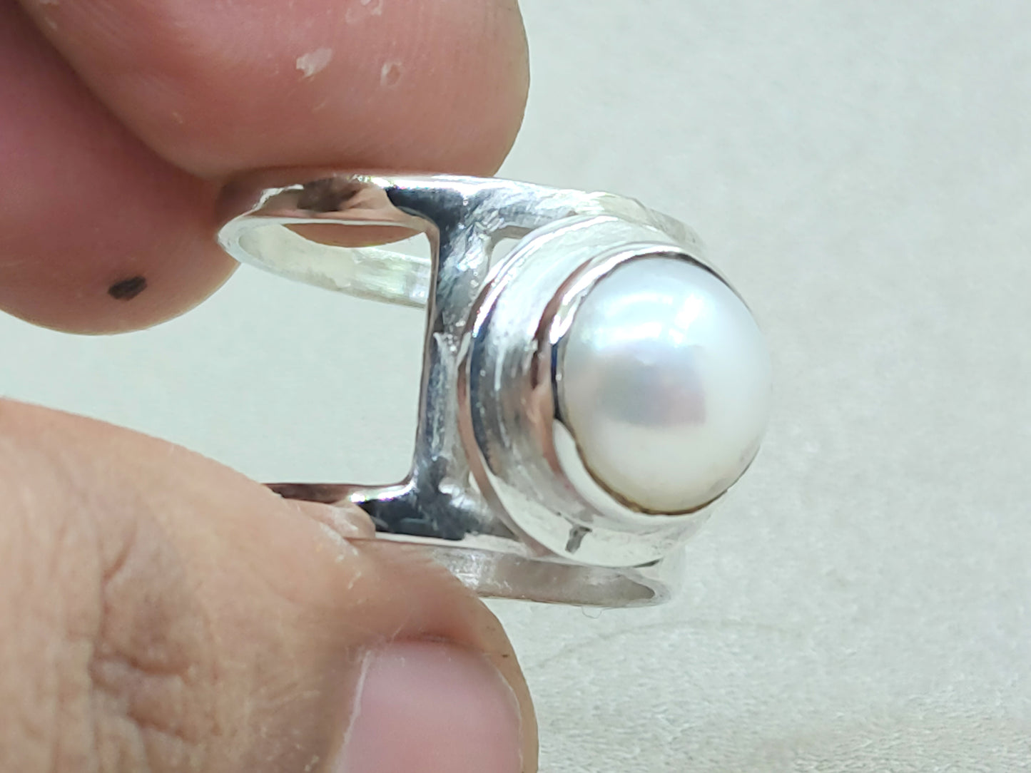 Pearl Band Ring, 925 Sterling Silver Ring, Handmade Ring, Fresh Water Pearl Ring, Handmade Ring, Zodiac Ring, Unisex Ring, Birthstone Ring