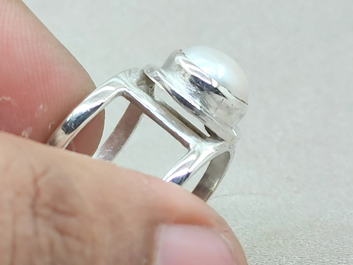 Pearl Band Ring, 925 Sterling Silver Ring, Handmade Ring, Fresh Water Pearl Ring, Handmade Ring, Zodiac Ring, Unisex Ring, Birthstone Ring