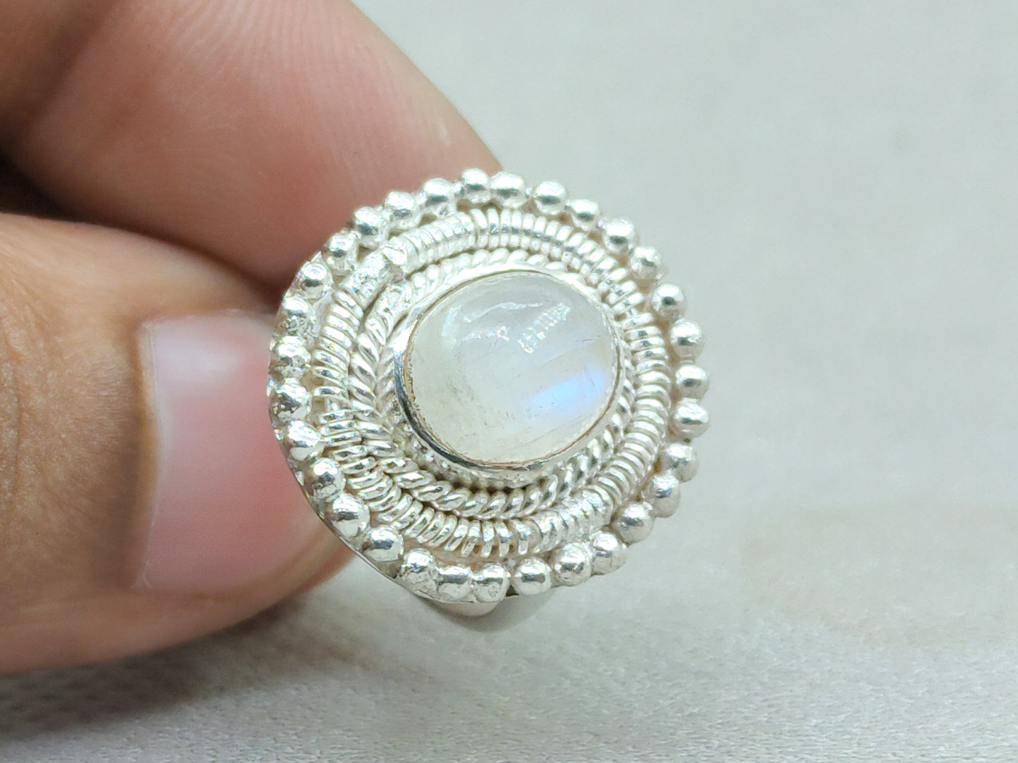 Moonstone Ring, 925 Silver Ring, Handmade Ring, Oval Moonstone Ring, Birthstone Ring, Statement Ring, Blue Fire Moonstone Ring, Wedding Ring