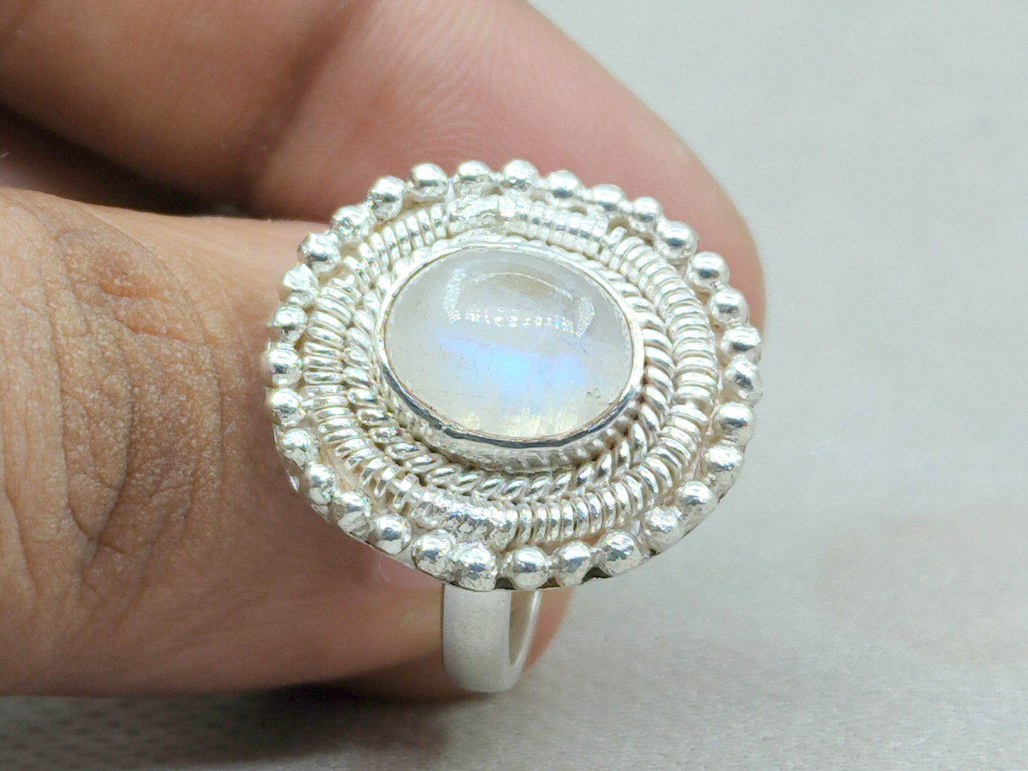 Moonstone Ring, 925 Silver Ring, Handmade Ring, Oval Moonstone Ring, Birthstone Ring, Statement Ring, Blue Fire Moonstone Ring, Wedding Ring