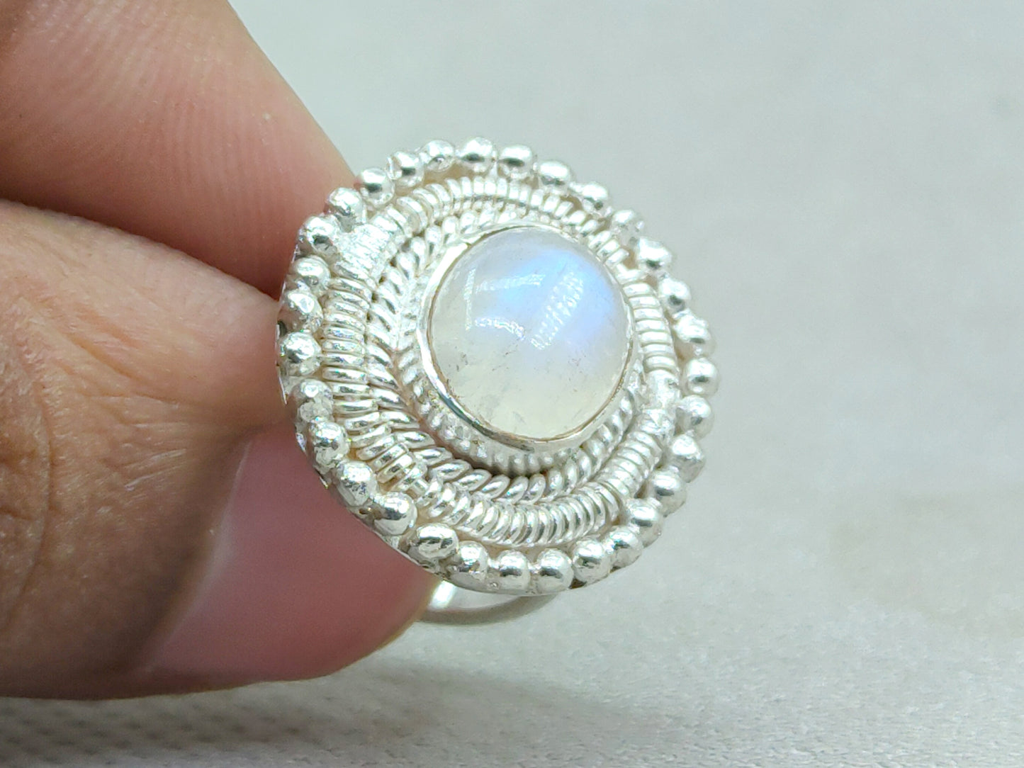 Moonstone Ring, 925 Silver Ring, Handmade Ring, Oval Moonstone Ring, Birthstone Ring, Statement Ring, Blue Fire Moonstone Ring, Wedding Ring