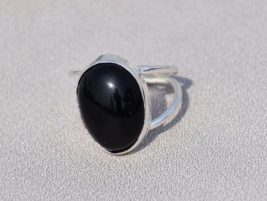 Black Onyx Ring, Handmade Ring, 925 Sterling Silver Rings, Onyx Ring, Oval Onyx Ring, Ladies Ring, Statement Ring, Designer Ring, Gift Idea