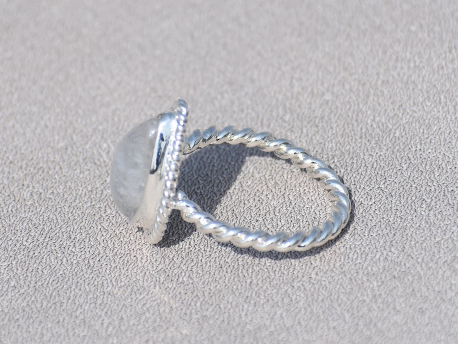 Rainbow Moonstone Ring, 925 Sterling Silver Ring, Gemstone Ring, Pear Shape Ring, Handmade Jewelry, Teardrop Moonstone Ring, Statement ring
