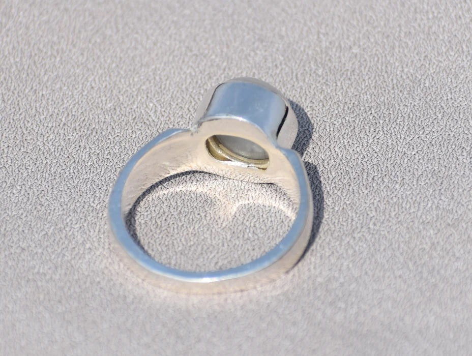 Natural Rainbow Moonstone Ring, June Birthstone, 925 Sterling Silver Ring, Natural Stone Ring, Promise Ring, Etsy Ring, Moonstone Jewelry