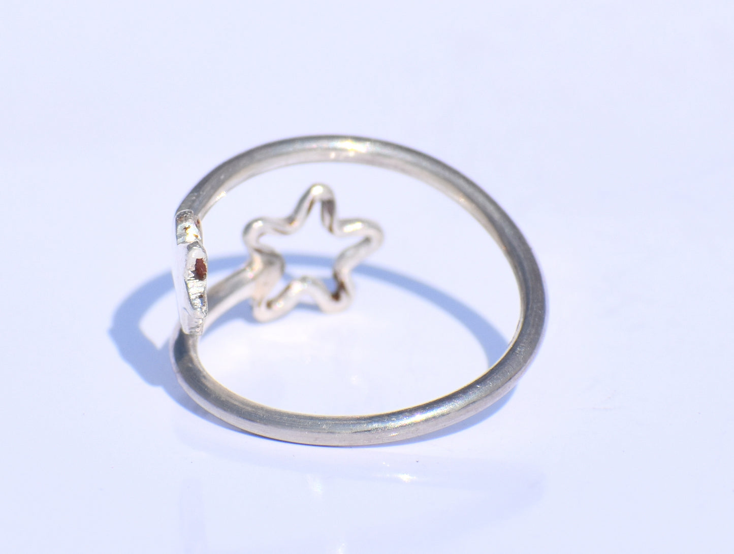 Silver Star Ring, Hollow Star Ring, 925 Sterling Silver Ring, Adjustable Ring, Handmade Ring, Minimalist Ring, Unisex Jewelry, Bohemian Ring