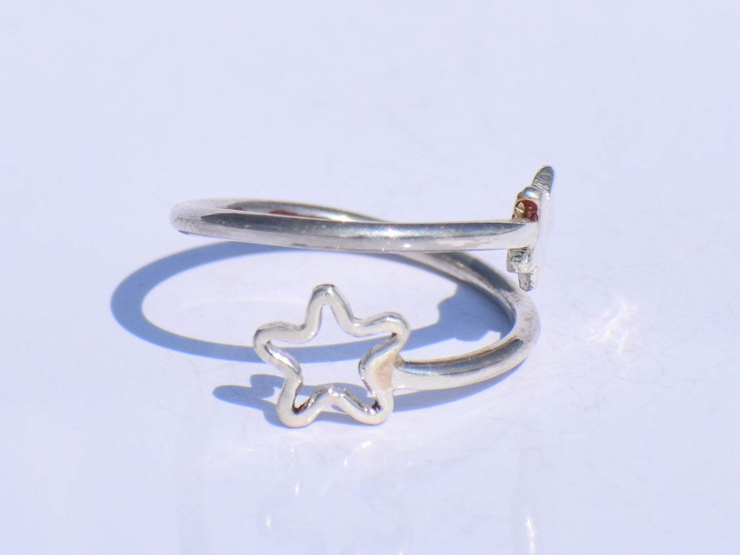 Silver Star Ring, Hollow Star Ring, 925 Sterling Silver Ring, Adjustable Ring, Handmade Ring, Minimalist Ring, Unisex Jewelry, Bohemian Ring