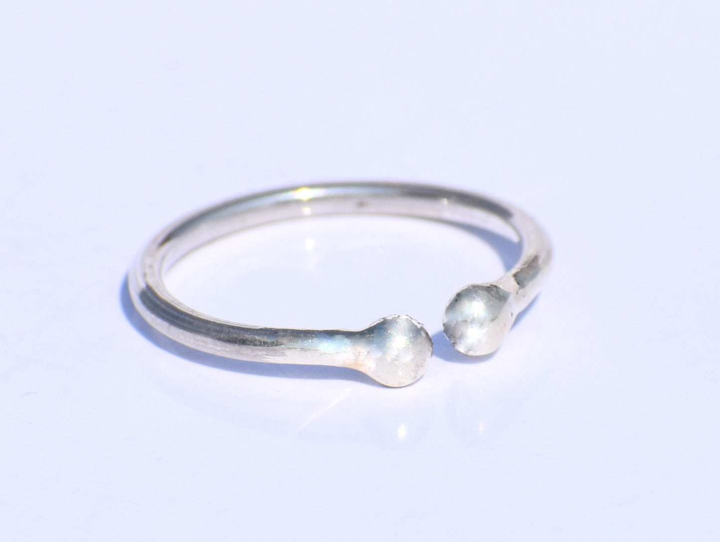 Minimalist Open Ring, Beads Ring, 925 Silver Ring, Handmade Ring, Dainty Silver Ring, Stacking Ring, Adjustable Silver Ring, Valentine Gift