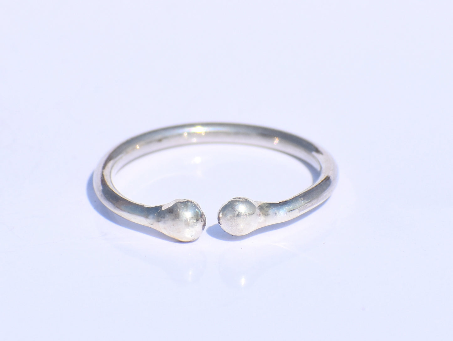 Minimalist Open Ring, Beads Ring, 925 Silver Ring, Handmade Ring, Dainty Silver Ring, Stacking Ring, Adjustable Silver Ring, Valentine Gift