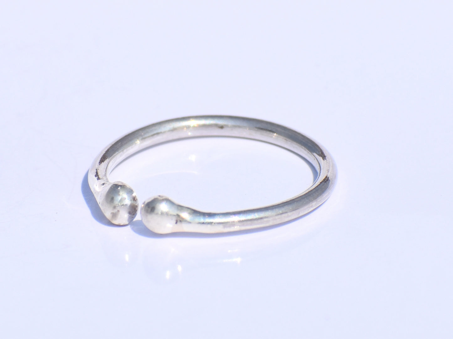 Minimalist Open Ring, Beads Ring, 925 Silver Ring, Handmade Ring, Dainty Silver Ring, Stacking Ring, Adjustable Silver Ring, Valentine Gift
