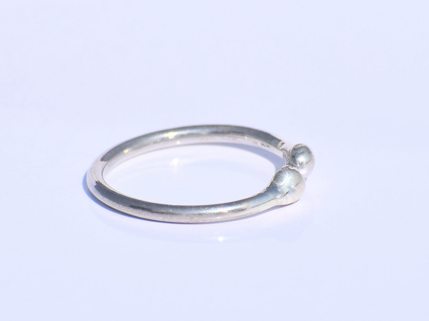 Minimalist Open Ring, Beads Ring, 925 Silver Ring, Handmade Ring, Dainty Silver Ring, Stacking Ring, Adjustable Silver Ring, Valentine Gift