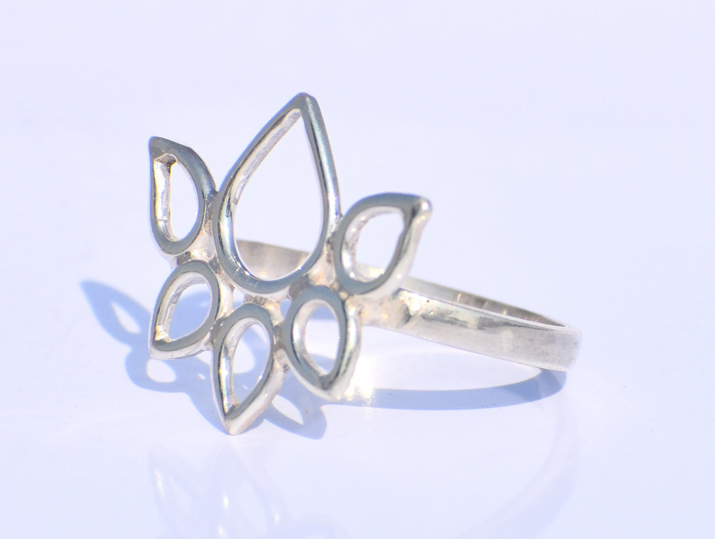 Silver Lotus Ring, Handmade Ring, 925 Sterling Silver Ring, Silver Flower Ring, Women Fashion Ring, Wedding Gift, Anniversary gift For Women
