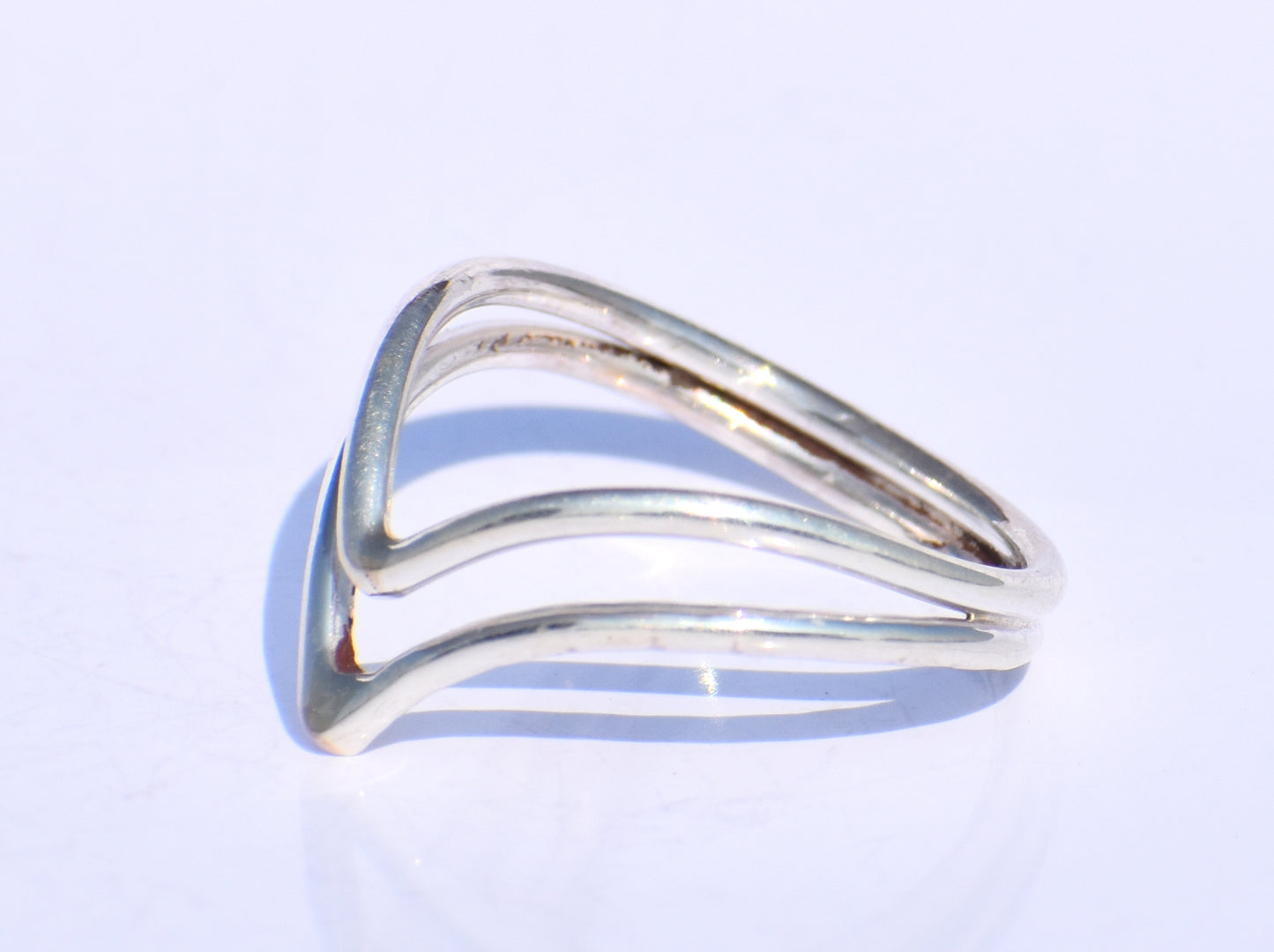 Silver Chevron Ring, Silver Thumb Ring, Minimalist Ring, Simple Ring, Knuckle Ring, Double V Ring, Stacking Ring, Midi Ring, Knuckle Ring