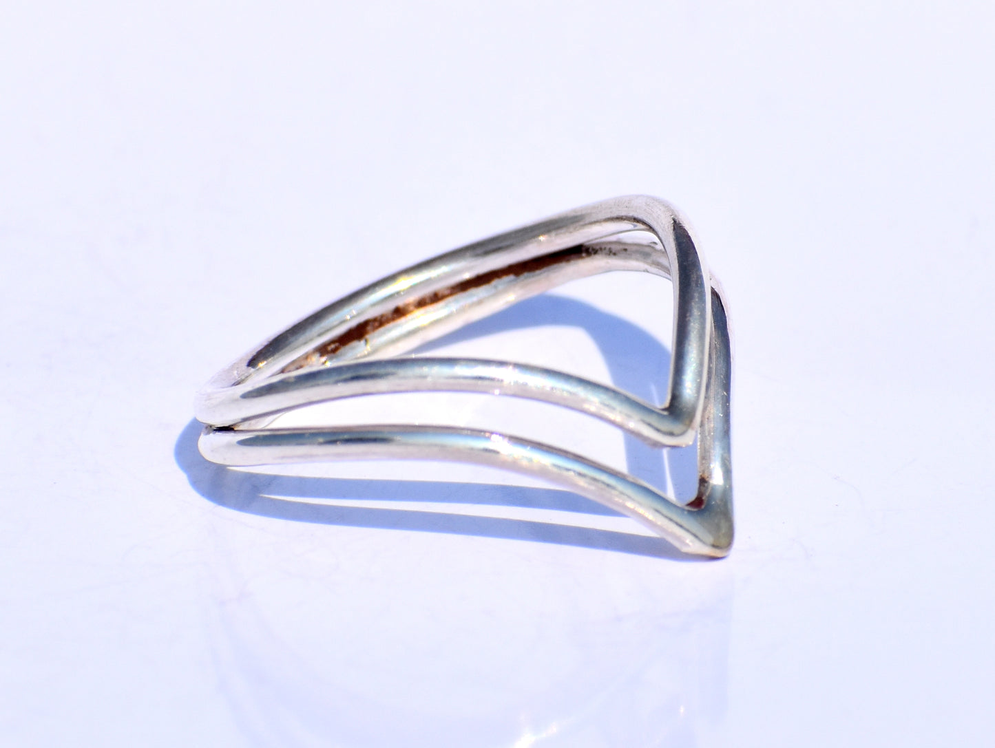 Silver Chevron Ring, Silver Thumb Ring, Minimalist Ring, Simple Ring, Knuckle Ring, Double V Ring, Stacking Ring, Midi Ring, Knuckle Ring