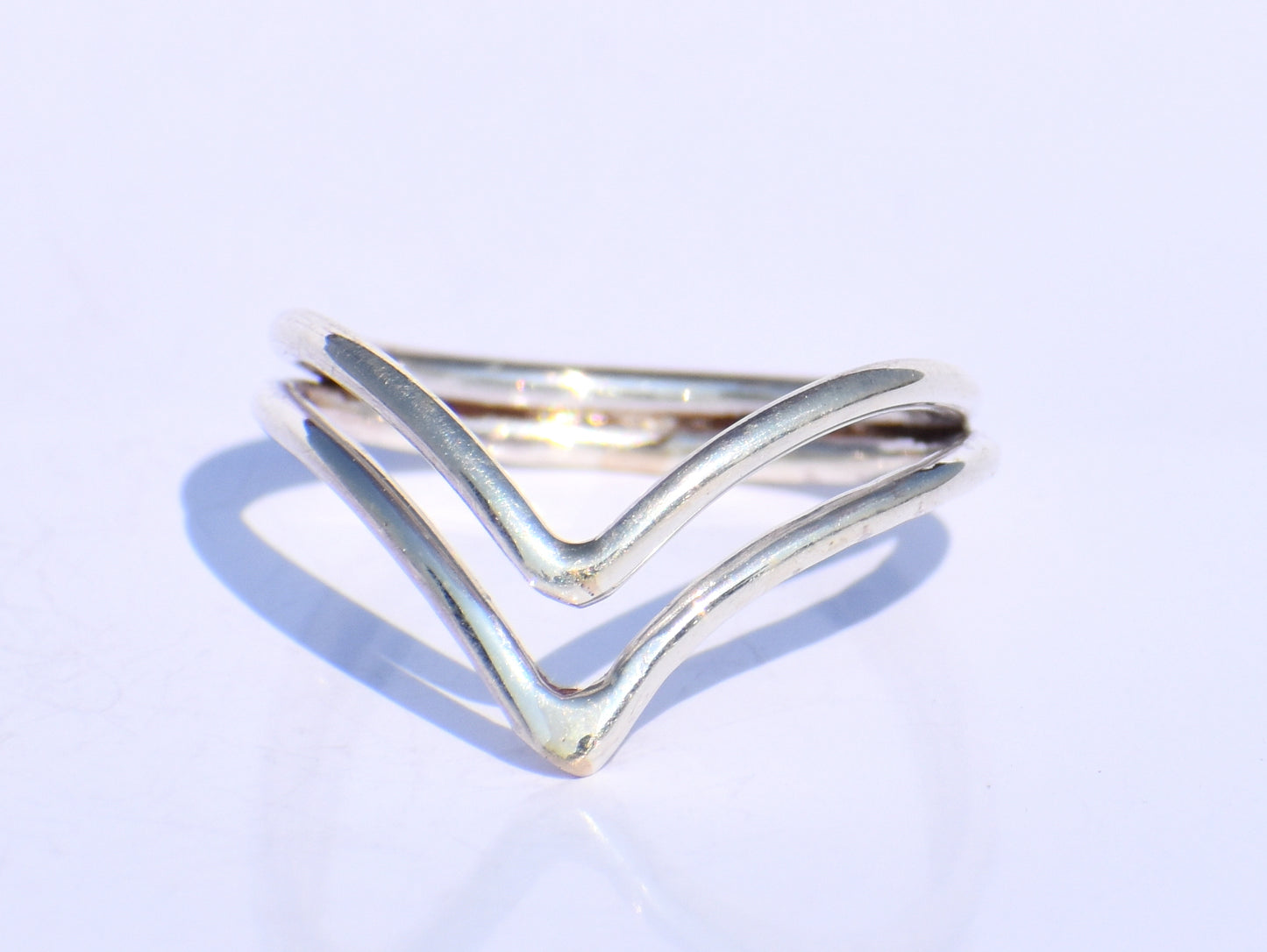 Silver Chevron Ring, Silver Thumb Ring, Minimalist Ring, Simple Ring, Knuckle Ring, Double V Ring, Stacking Ring, Midi Ring, Knuckle Ring