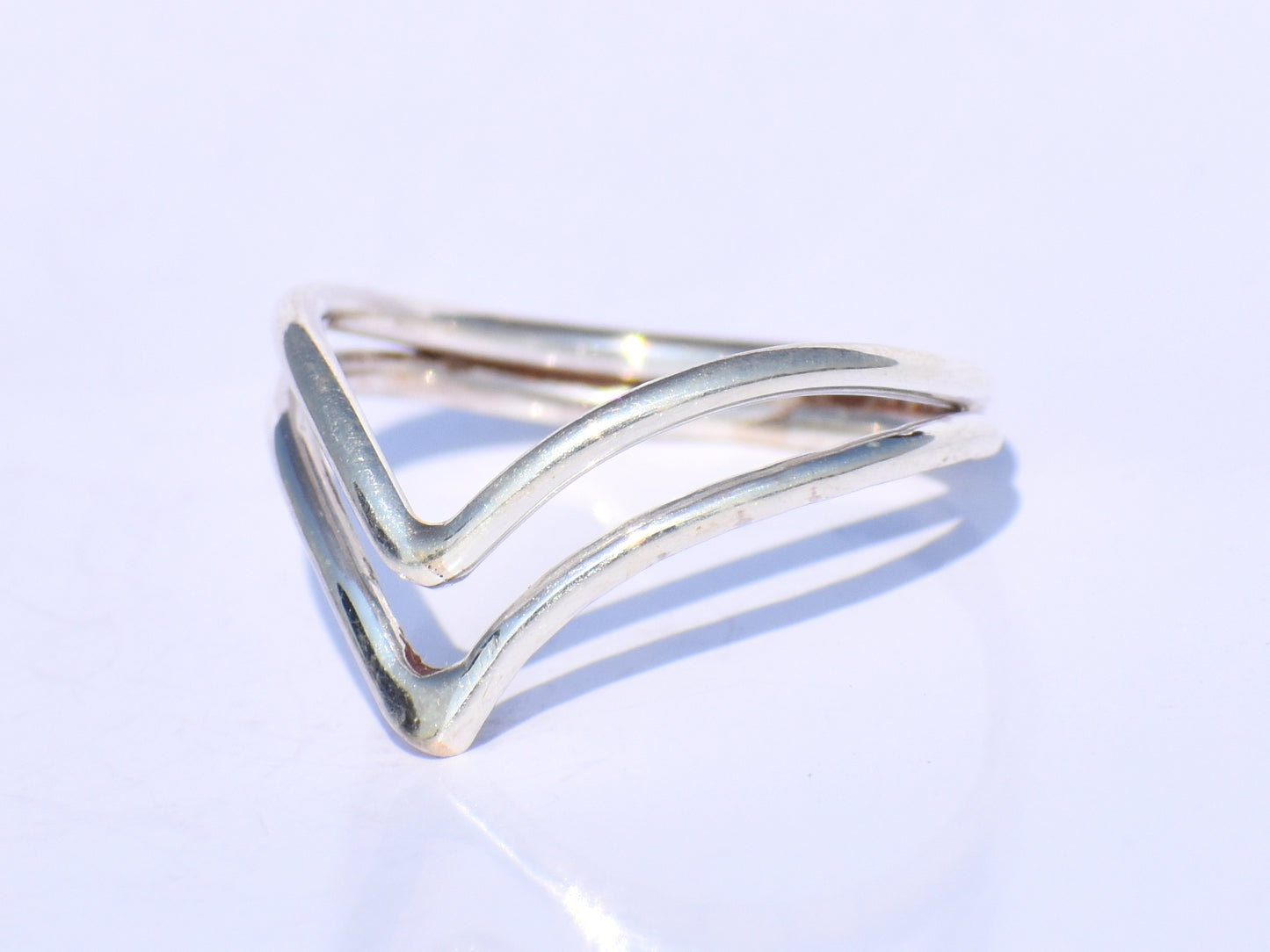 Silver Chevron Ring, Silver Thumb Ring, Minimalist Ring, Simple Ring, Knuckle Ring, Double V Ring, Stacking Ring, Midi Ring, Knuckle Ring
