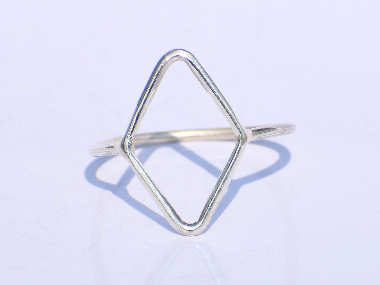 Silver Hollow Ring, Silver Rhombus Ring, Handmade Ring, 925 Silver Ring, Thin Silver Ring, Knuckle Ring, Fidget Ring, Chunky Ring, Gift Item