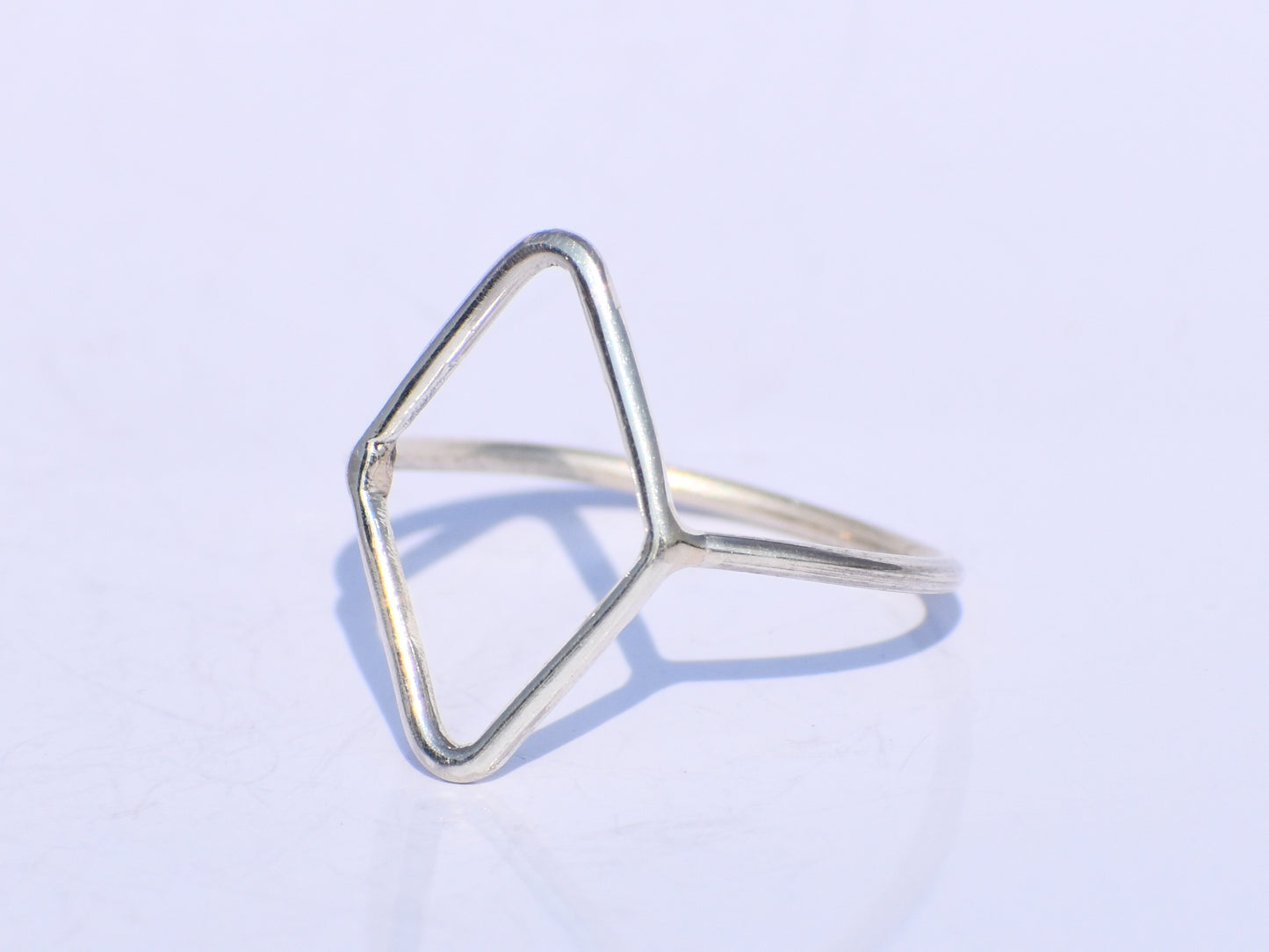 Silver Hollow Ring, Silver Rhombus Ring, Handmade Ring, 925 Silver Ring, Thin Silver Ring, Knuckle Ring, Fidget Ring, Chunky Ring, Gift Item