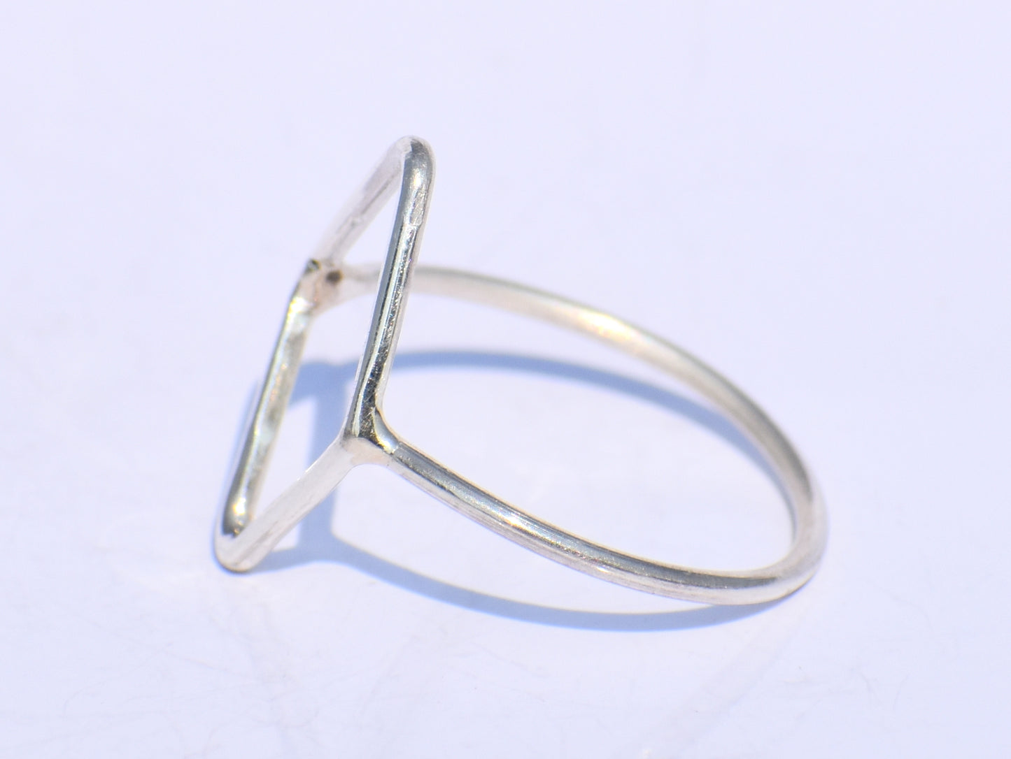 Silver Hollow Ring, Silver Rhombus Ring, Handmade Ring, 925 Silver Ring, Thin Silver Ring, Knuckle Ring, Fidget Ring, Chunky Ring, Gift Item