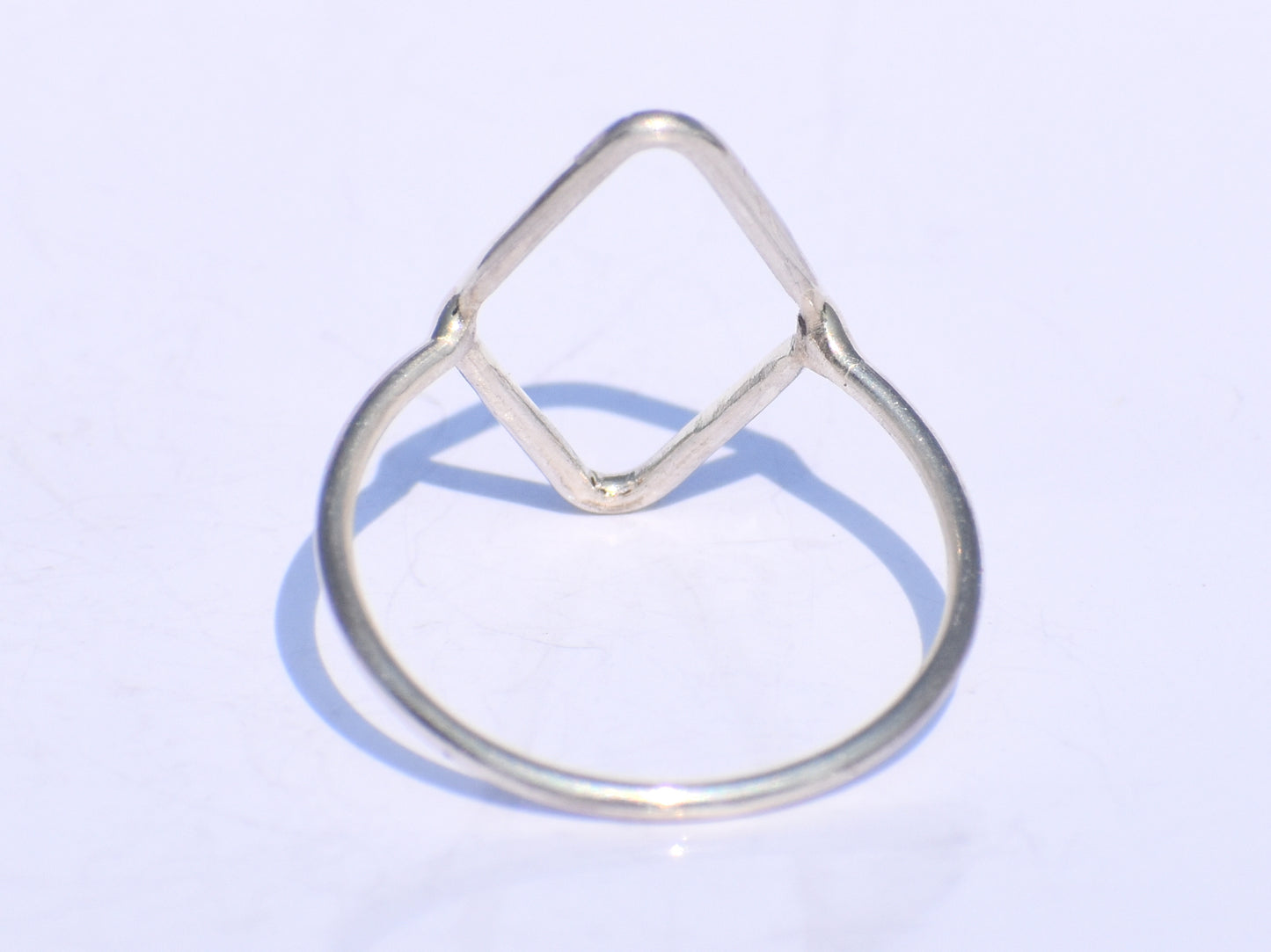 Silver Hollow Ring, Silver Rhombus Ring, Handmade Ring, 925 Silver Ring, Thin Silver Ring, Knuckle Ring, Fidget Ring, Chunky Ring, Gift Item