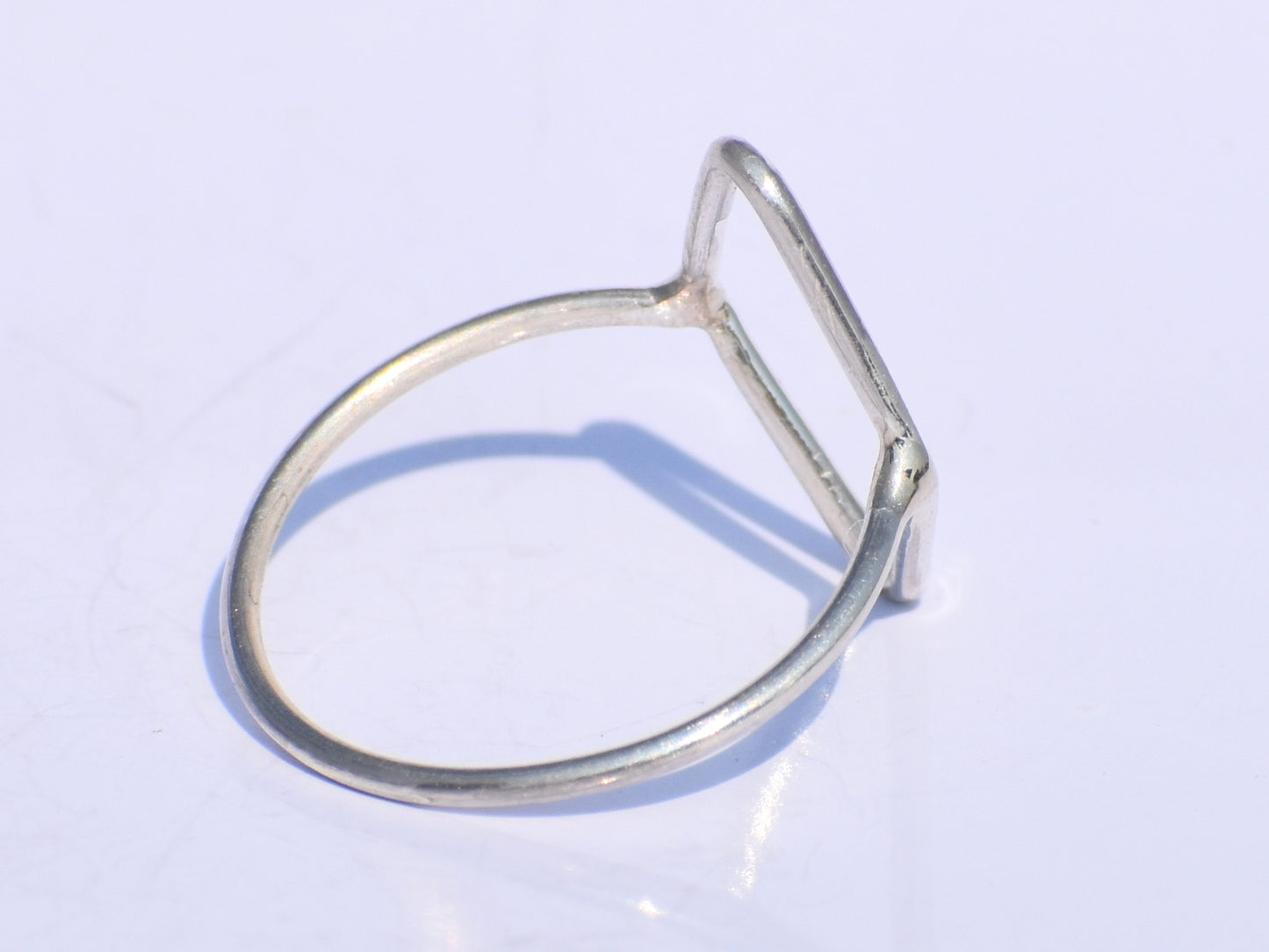 Silver Hollow Ring, Silver Rhombus Ring, Handmade Ring, 925 Silver Ring, Thin Silver Ring, Knuckle Ring, Fidget Ring, Chunky Ring, Gift Item
