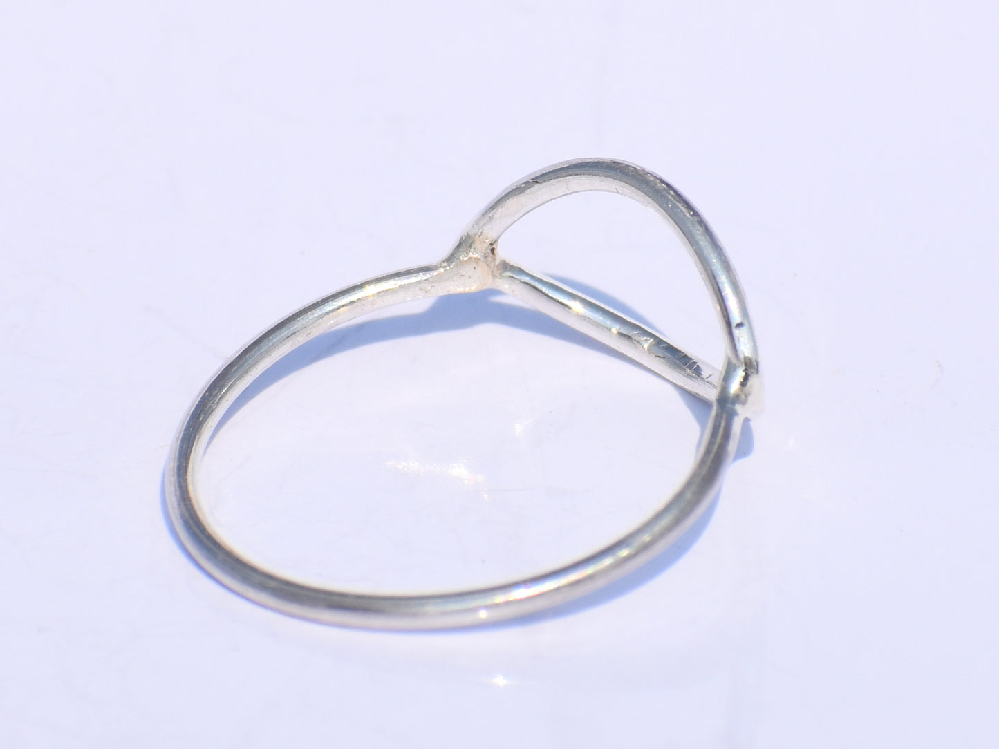 Silver Hollow Ring, Thin Silver Ring, Handmade Ring, Unisex Jewelry, 925 Sterling Silver Ring, Silver Knuckle Ring, Promise Ring, Boho Gift