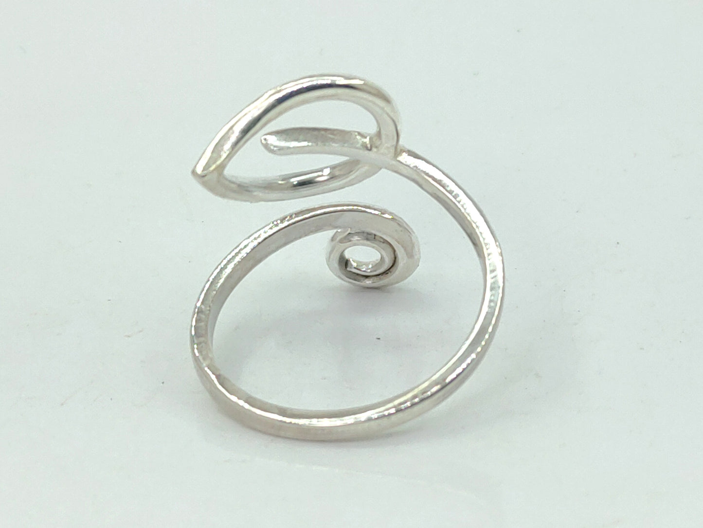 Spiral Ring, Leaf Ring, 925 Silver Ring, Handmade Ring, Stacking Ring, Adjustable Ring, Coil Ring, Midi Ring, Chunky Ring, Wire Ring For Her