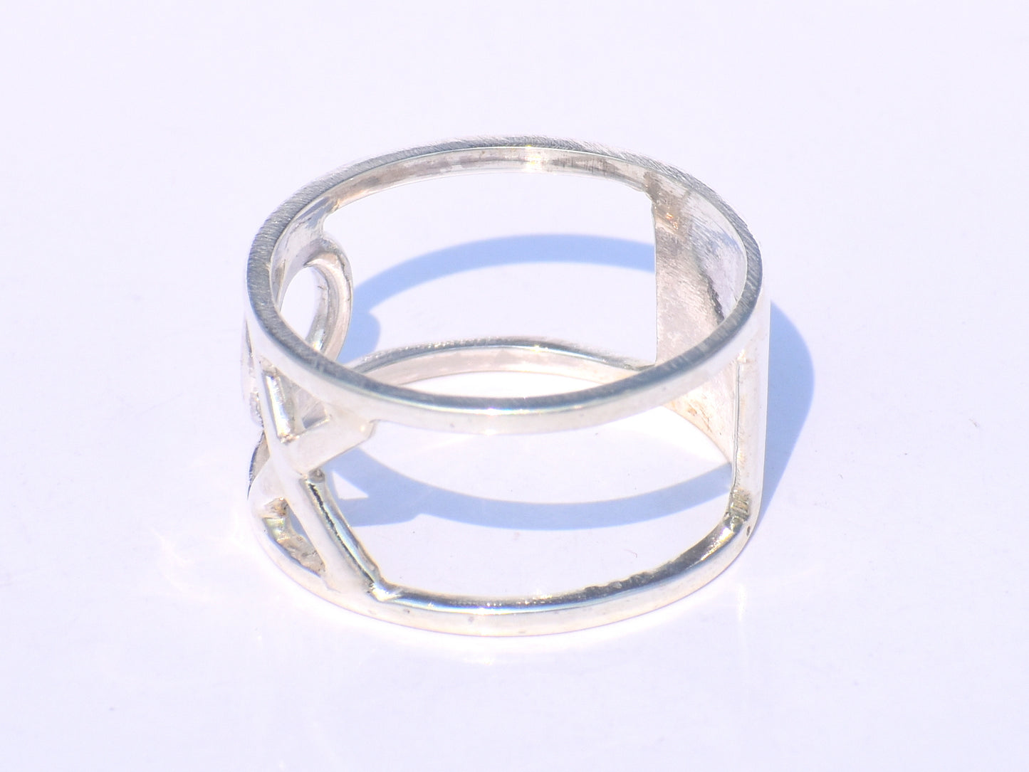 925 Solid Sterling Silver Band Ring, Handmade Band Ring, Statement Ring, Unisex Jewelry, Wedding Band, Valentine's Gift, XO Peace band Ring