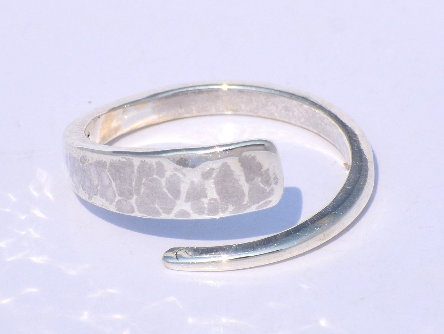 925 Silver Ring, Boho Handmade Ring, Open Silver Ring, Band Ring, Hammered Band Ring, Dainty Silver Ring, Unisex Jewelry, Mother's Day Gift