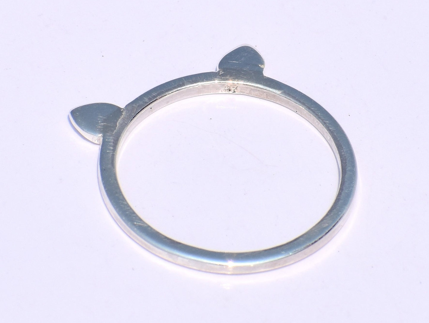Silver Cat Ring, Animal Ring, Cat Ear Ring, Minimal Ring, Stacking Ring, Sterling Silver Cat Ring, Cat Lover Ring, kitten ring, Gift For Her