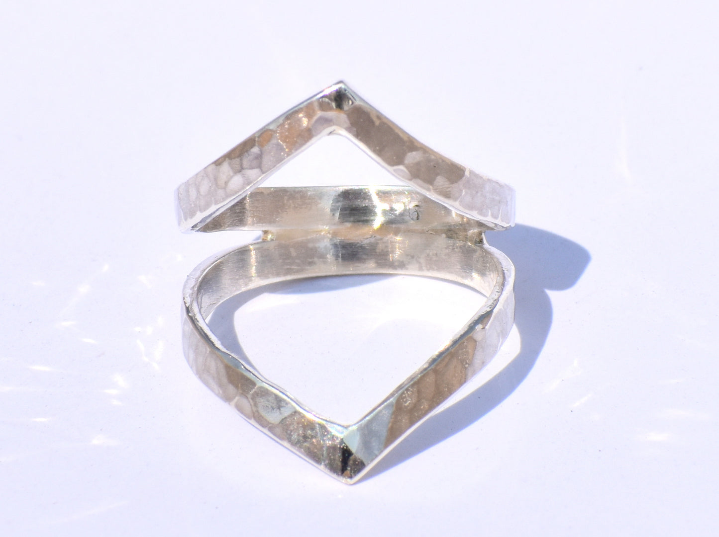 Chevron Ring, Handmade Ring, 925 Silver Ring, Band Ring, Hollow Ring, 925 Silver Ring, Chunky Ring, Unisex Ring, Hammered Ring, Gift For Her