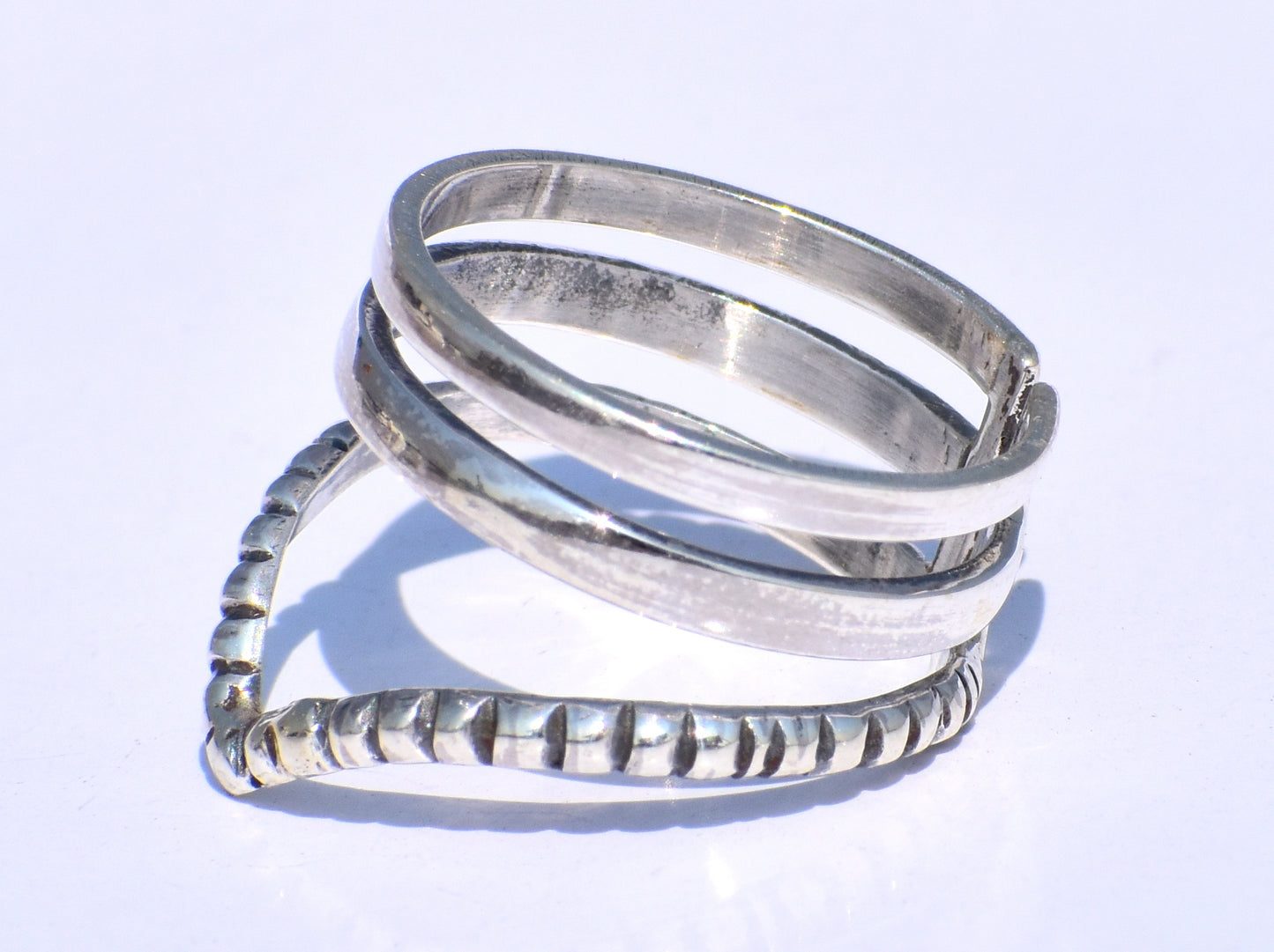 Silver Band Ring, Handmade Ring, Chevron Ring, 925 Silver Ring, Minimalist Ring, Bohemian Ring, Gift For Her, Triple Band Ring, Trinity Ring