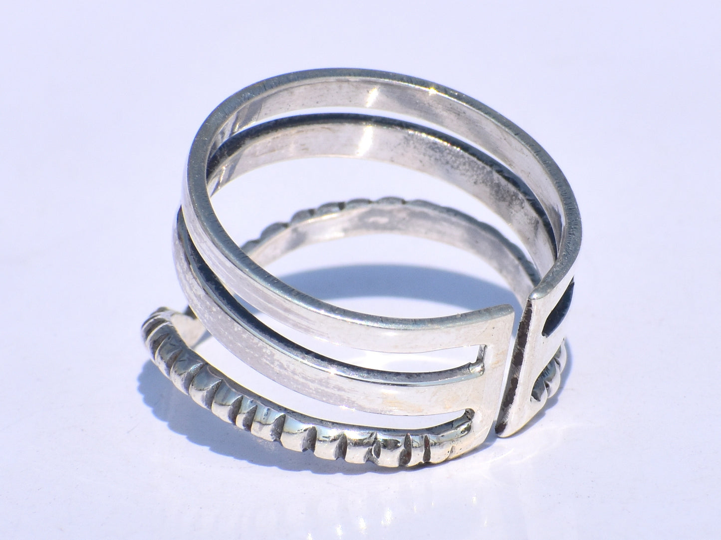 Silver Band Ring, Handmade Ring, Chevron Ring, 925 Silver Ring, Minimalist Ring, Bohemian Ring, Gift For Her, Triple Band Ring, Trinity Ring