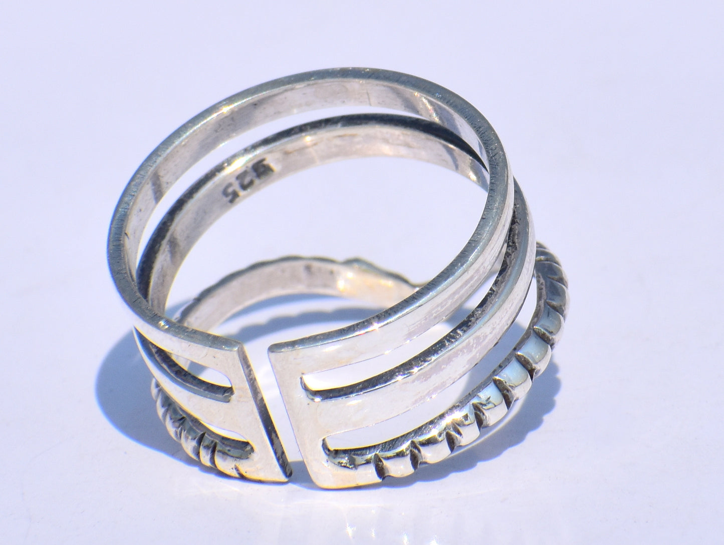 Silver Band Ring, Handmade Ring, Chevron Ring, 925 Silver Ring, Minimalist Ring, Bohemian Ring, Gift For Her, Triple Band Ring, Trinity Ring