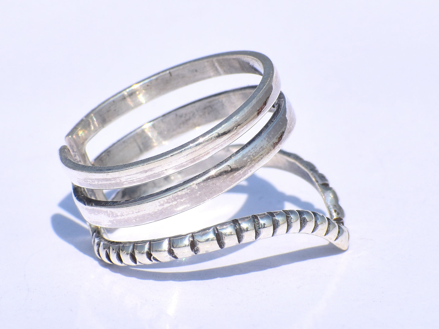 Silver Band Ring, Handmade Ring, Chevron Ring, 925 Silver Ring, Minimalist Ring, Bohemian Ring, Gift For Her, Triple Band Ring, Trinity Ring