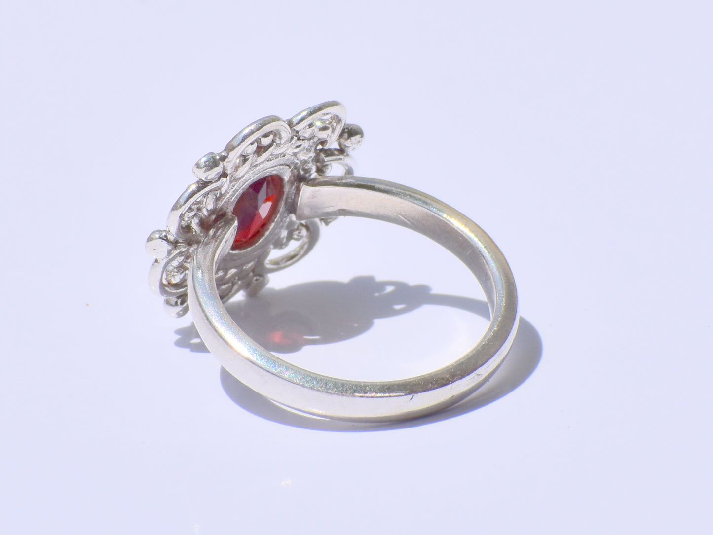 Red Garnet Ring, Oval Garnet Ring, Handcrafted Ring, 925 Sterling Silver Ring, Faceted Garnet Ring, 925 Sterling Silver Ring, Gift For Women
