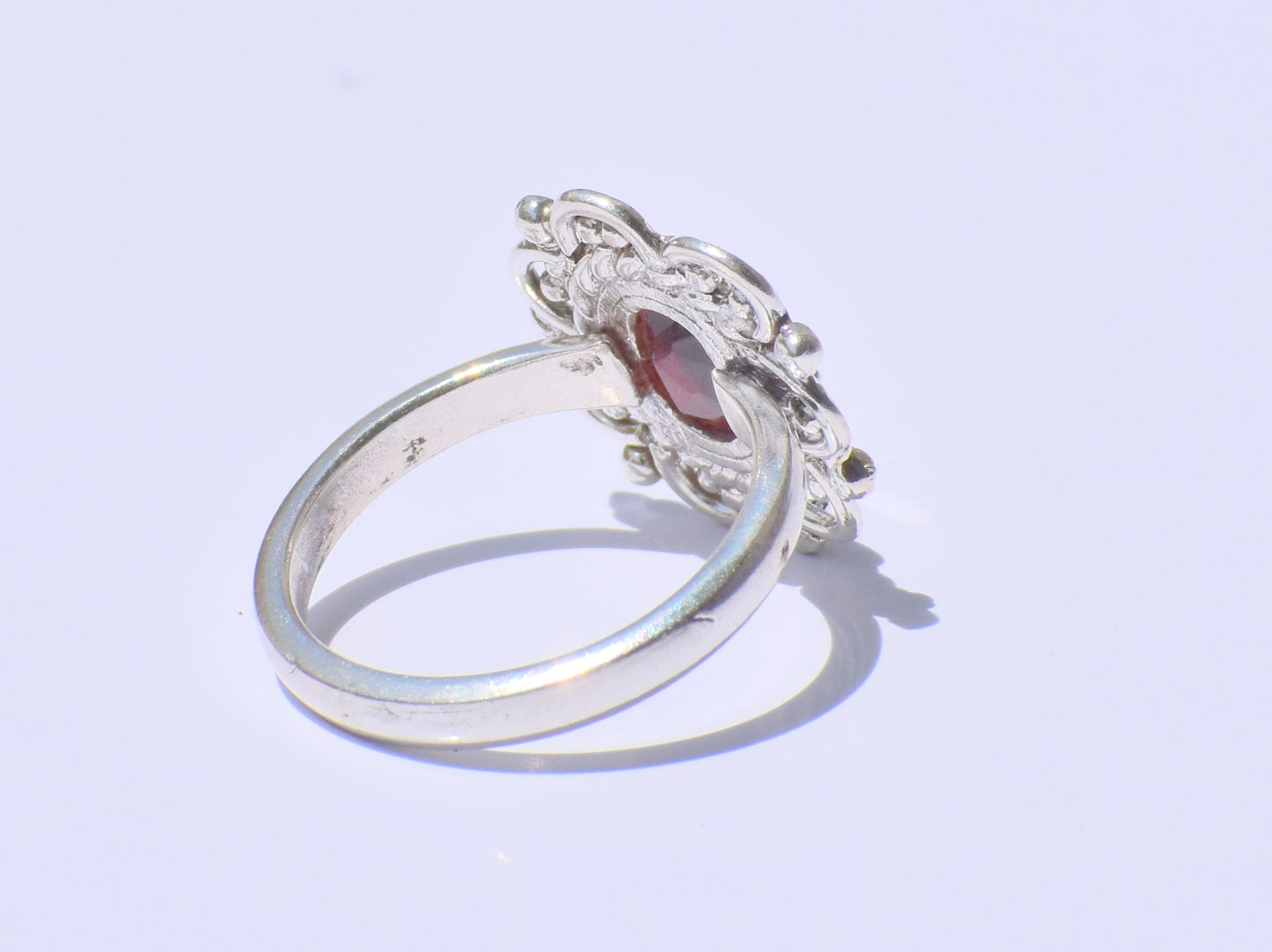 Red Garnet Ring, Oval Garnet Ring, Handcrafted Ring, 925 Sterling Silver Ring, Faceted Garnet Ring, 925 Sterling Silver Ring, Gift For Women