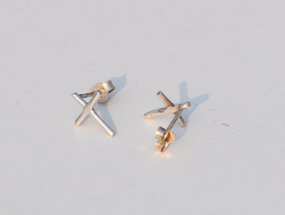 Christian Symbol Earrings, 925 Sterling Silver Earrings Studs, Dainty Studs, Boho Jewelry, Prayer Studs, Gift For Her, Silver Unique Studs