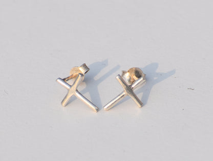 Christian Symbol Earrings, 925 Sterling Silver Earrings Studs, Dainty Studs, Boho Jewelry, Prayer Studs, Gift For Her, Silver Unique Studs