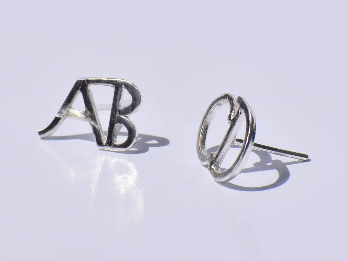 Initial Silver Earring, Custom Jewellery, Pair of Earrings, Small Stud Earrings, Cute Studs, Mother's Day Gift, Minimalist Studs, Women Gift