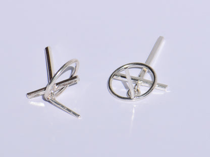 Initial Silver Earring, Custom Jewellery, Pair of Earrings, Small Stud Earrings, Cute Studs, Mother's Day Gift, Minimalist Studs, Women Gift
