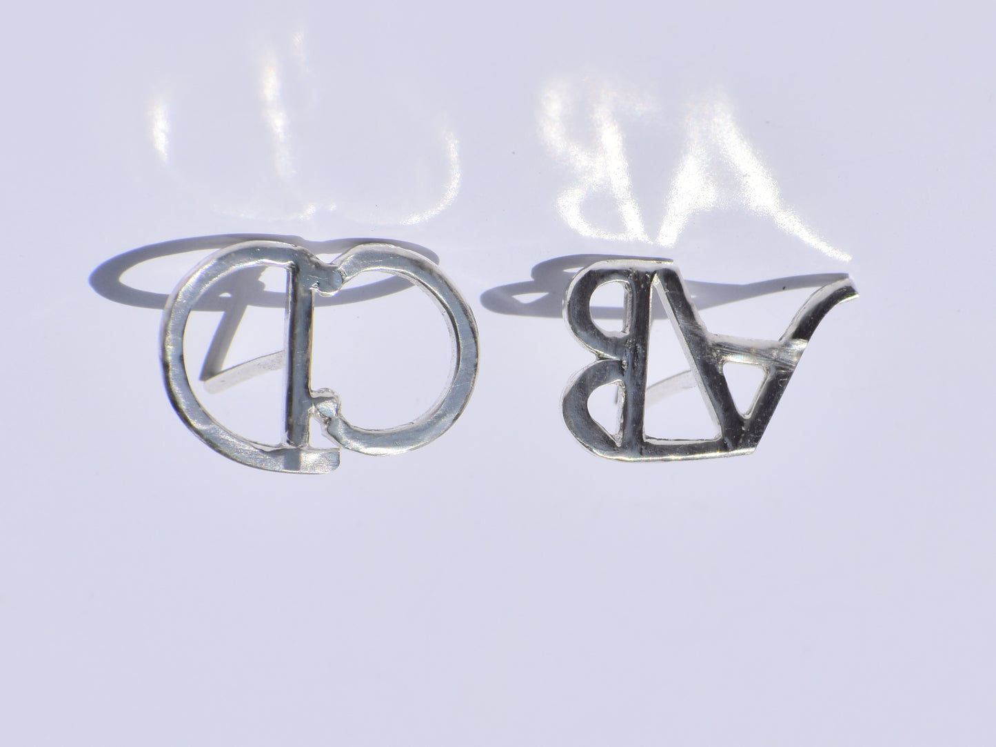 Initial Silver Earring, Custom Jewellery, Pair of Earrings, Small Stud Earrings, Cute Studs, Mother's Day Gift, Minimalist Studs, Women Gift