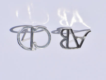Initial Silver Earring, Custom Jewellery, Pair of Earrings, Small Stud Earrings, Cute Studs, Mother's Day Gift, Minimalist Studs, Women Gift