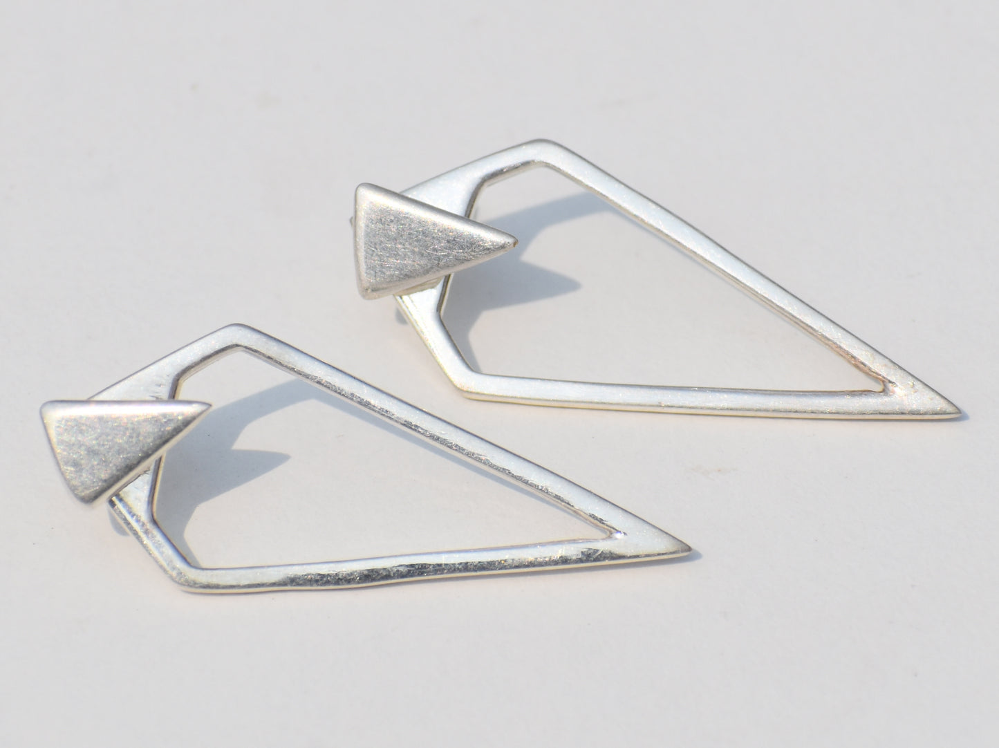 Long Triangle Earrings, 925 Sterling Silver Earrings, Long Earrings, Statement Jewelry, Wedding Jewelry, Party Wear, Back To School Friends