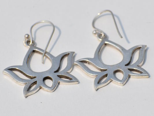 Lotus Flower Earrings, Sterling Silver Earring, Flower Jewelry, Meditation Jewelry, Bohemian Jewelry, Wedding Jewelry, Boho Jewelry, Gift