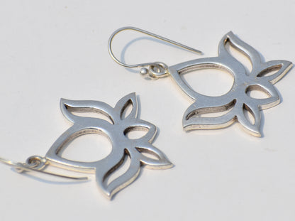 Lotus Flower Earrings, Sterling Silver Earring, Flower Jewelry, Meditation Jewelry, Bohemian Jewelry, Wedding Jewelry, Boho Jewelry, Gift