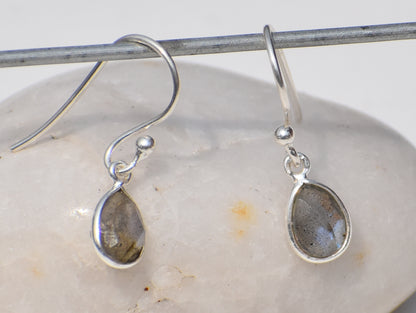 Labradorite Earrings, Blueflash Labradorite, Pear Labradorite, Birthstone Jewelry, Sterling Silver Jewelry, Women's Jewelry, Jewelry For Her