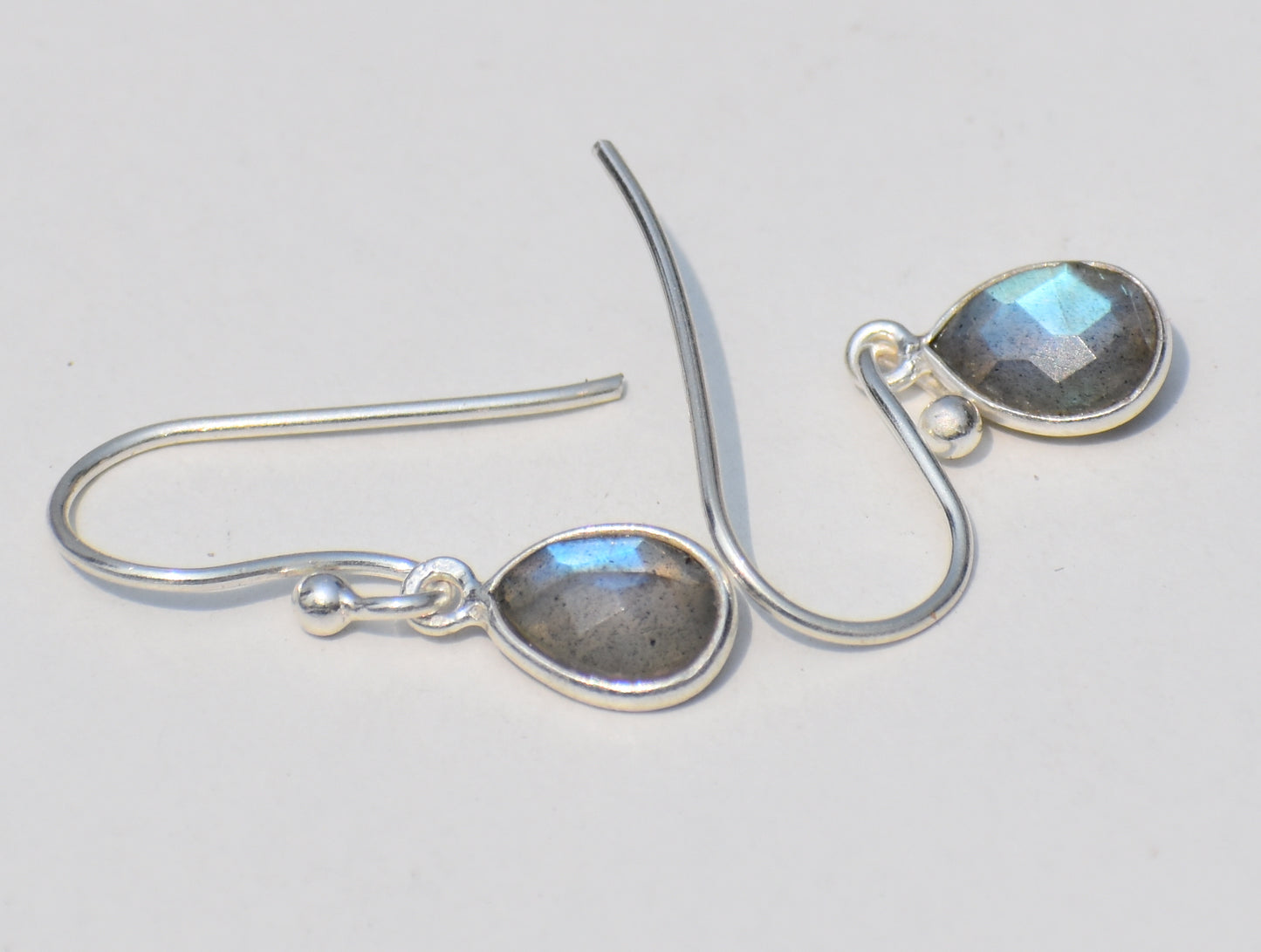 Labradorite Earrings, Blueflash Labradorite, Pear Labradorite, Birthstone Jewelry, Sterling Silver Jewelry, Women's Jewelry, Jewelry For Her