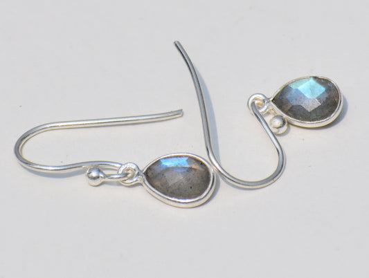 Labradorite Earrings, Blueflash Labradorite, Pear Labradorite, Birthstone Jewelry, Sterling Silver Jewelry, Women's Jewelry, Jewelry For Her