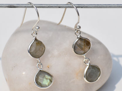 Labradorite Earrings, Natural Labradorite Earring, 925 Silver Earrings, Statement Jewelry, Birthstone Jewelry, Gift For Her, Healing Jewelry