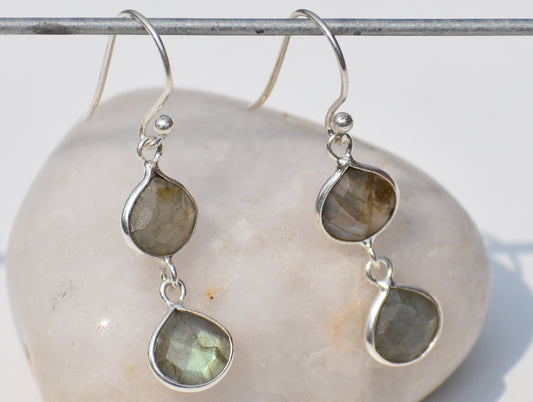 Labradorite Earrings, Natural Labradorite Earring, 925 Silver Earrings, Statement Jewelry, Birthstone Jewelry, Gift For Her, Healing Jewelry